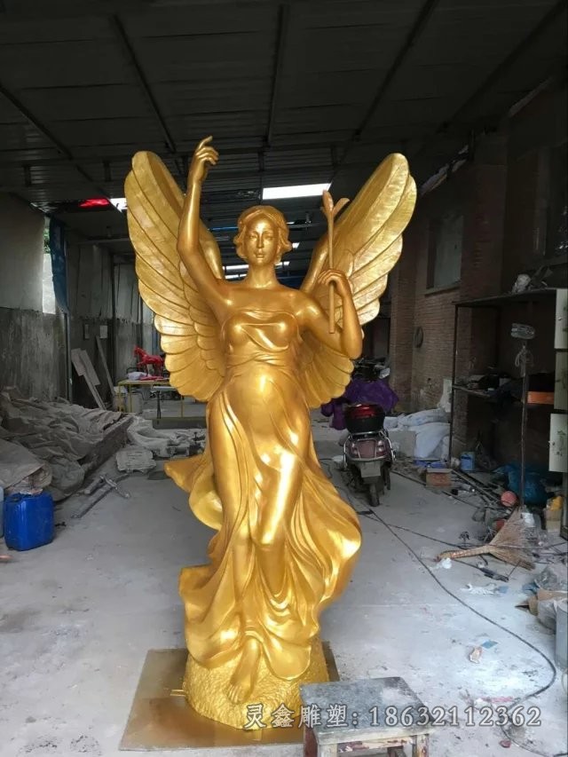 和平女神人物标志铜雕