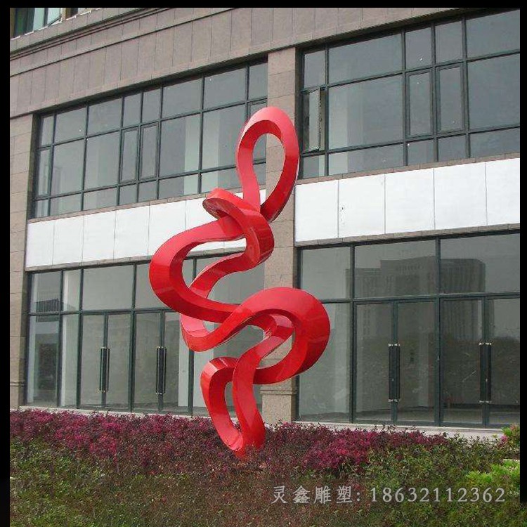 红色标志不锈钢景观雕塑