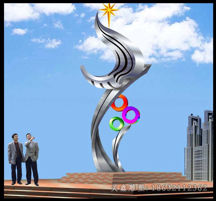 镜面标志商场不锈钢雕塑