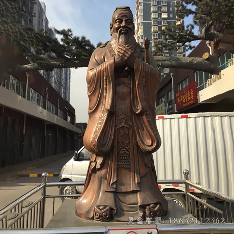 中国文学家老子城市铜雕