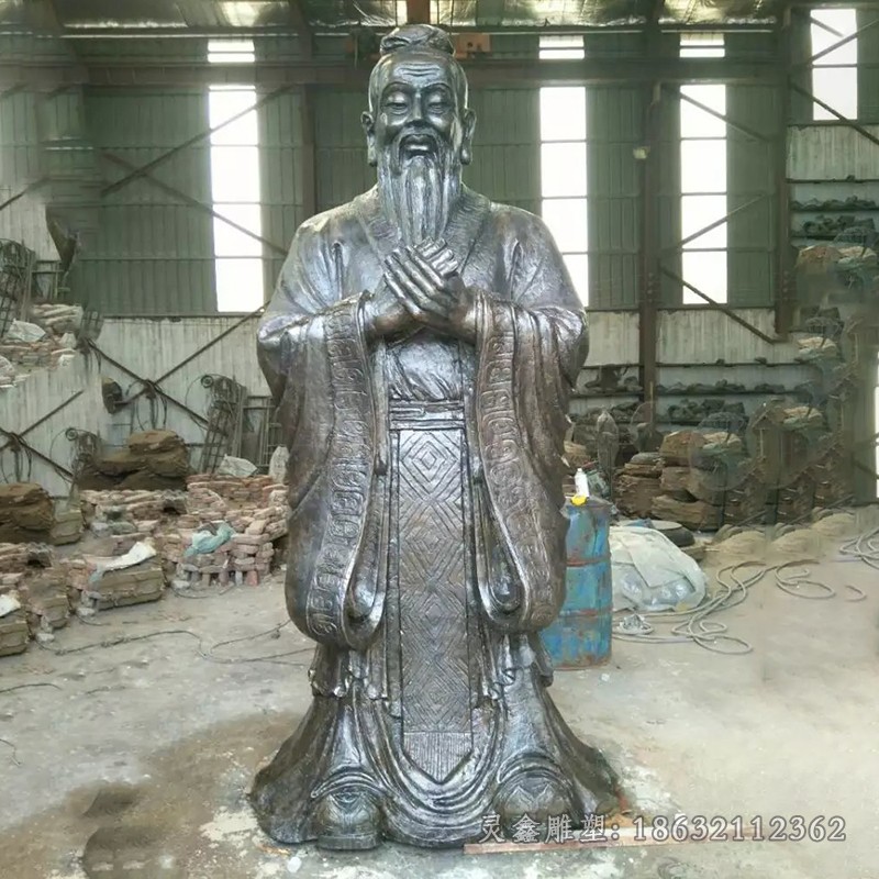 中国文学家老子别墅铜雕