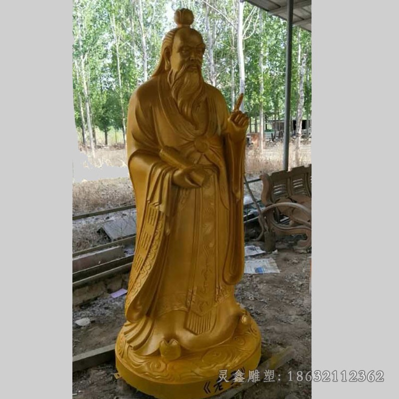 中国文学家老子商场铜雕