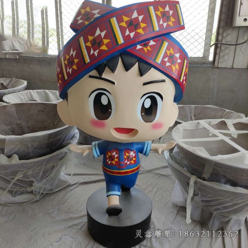 少数民族人物校园铜雕