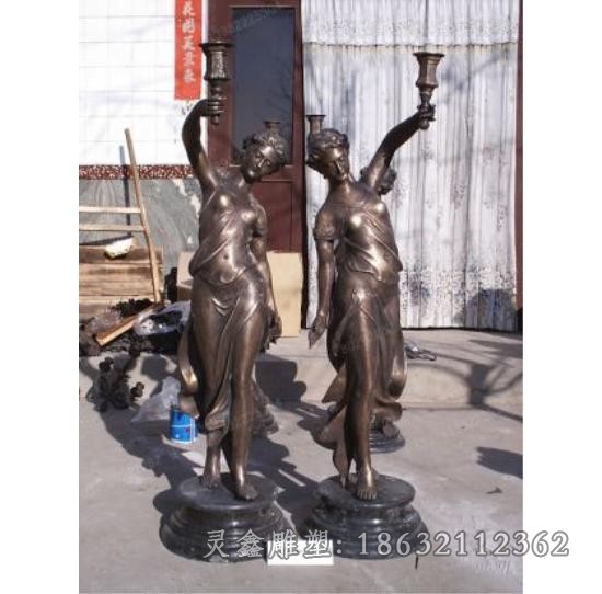西方人物景观景区铜雕