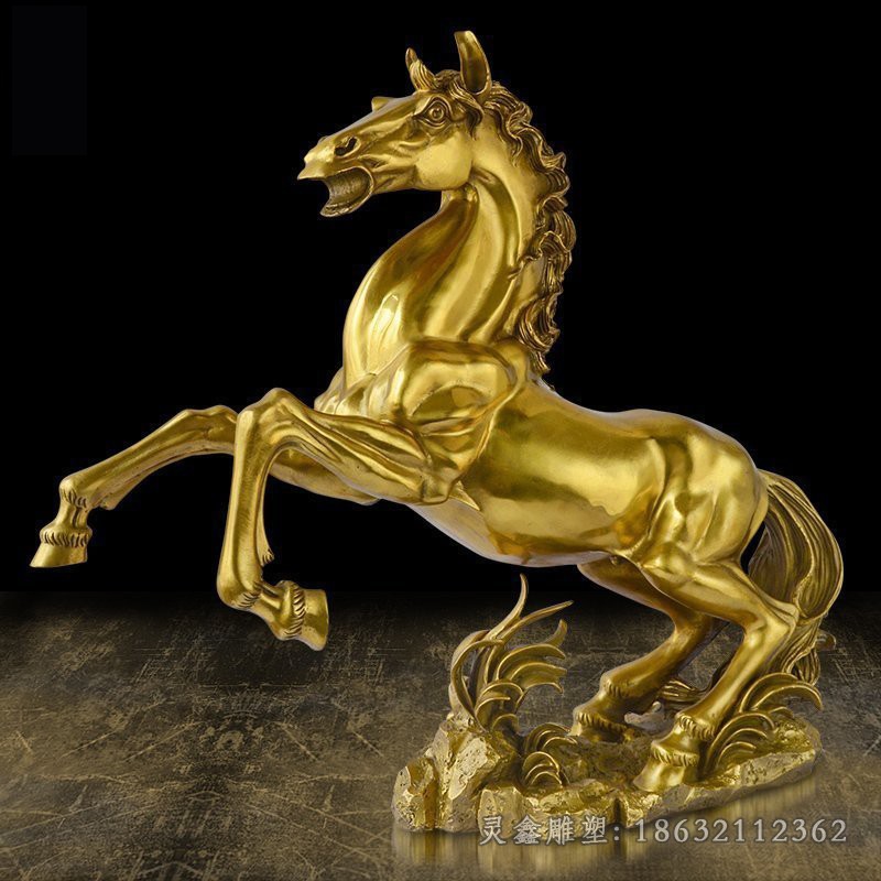 黄铜马公园景观铜雕