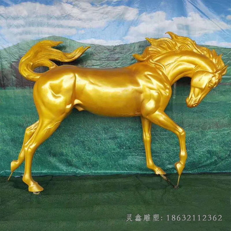 黄铜马景区景观铜雕