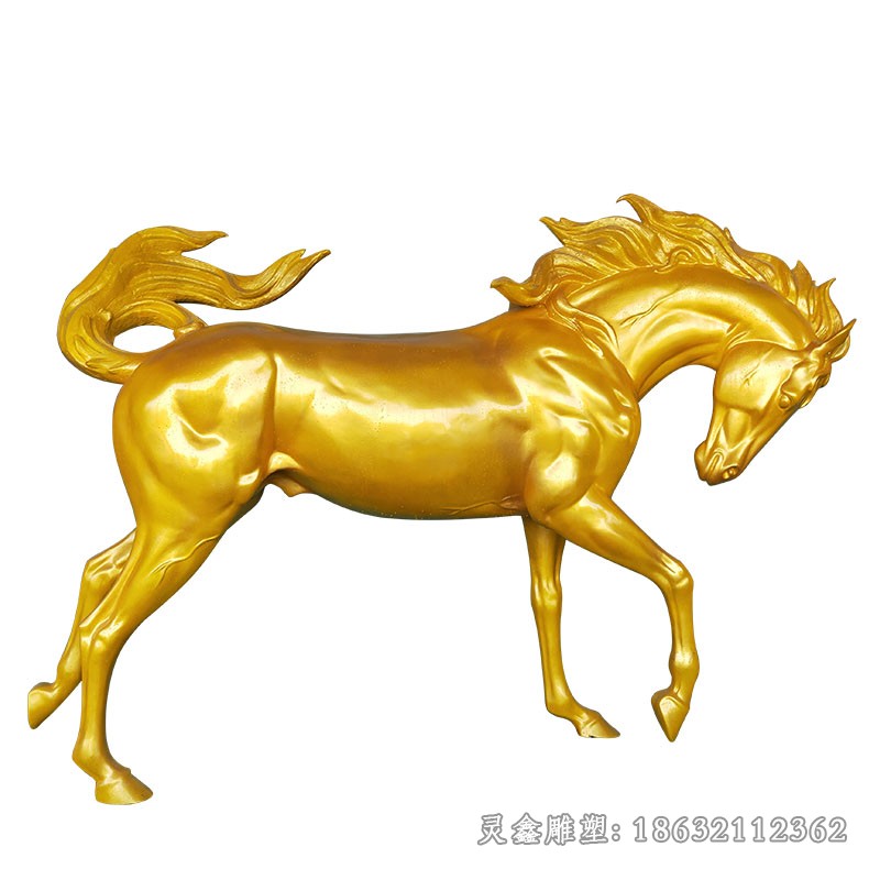 黄铜马街边景观铜雕
