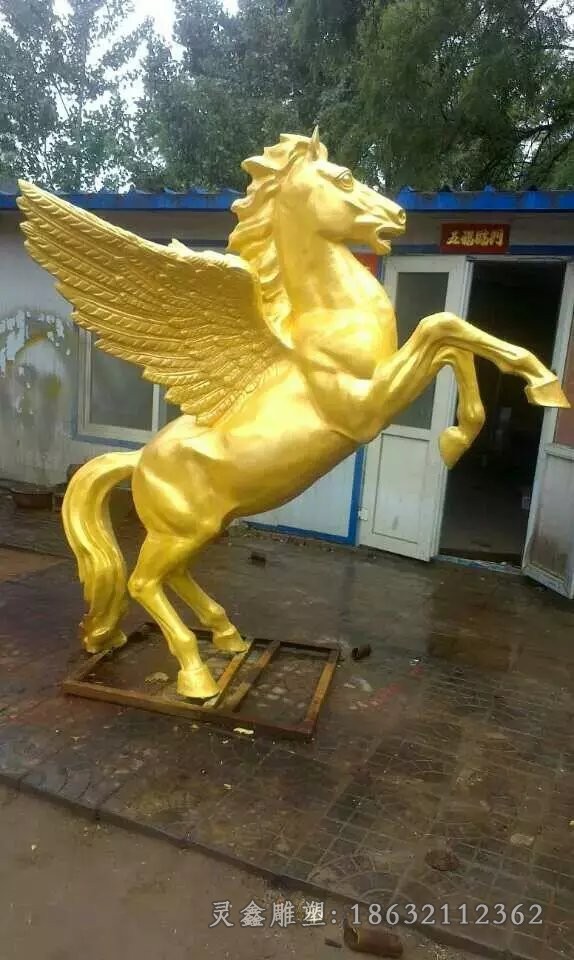 黄铜马动物景观铜雕