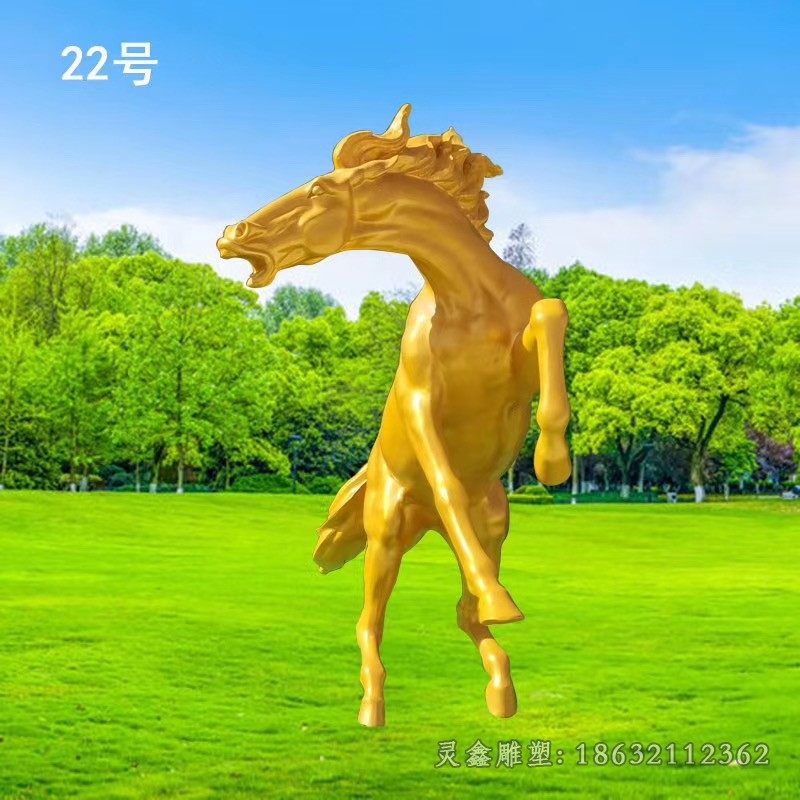 黄铜马校园动物铜雕