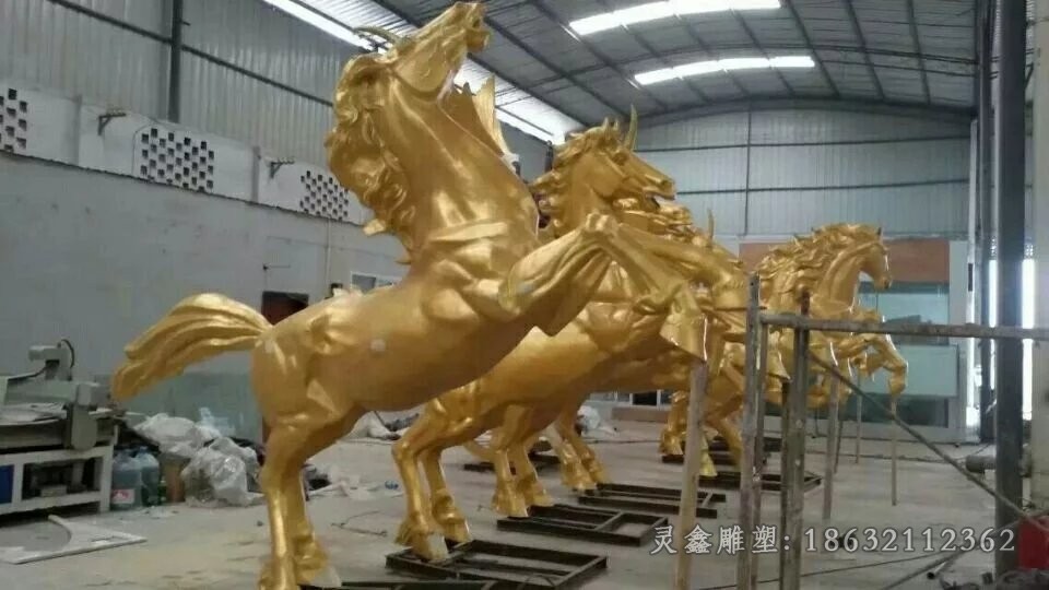 黄铜马小区动物铜雕