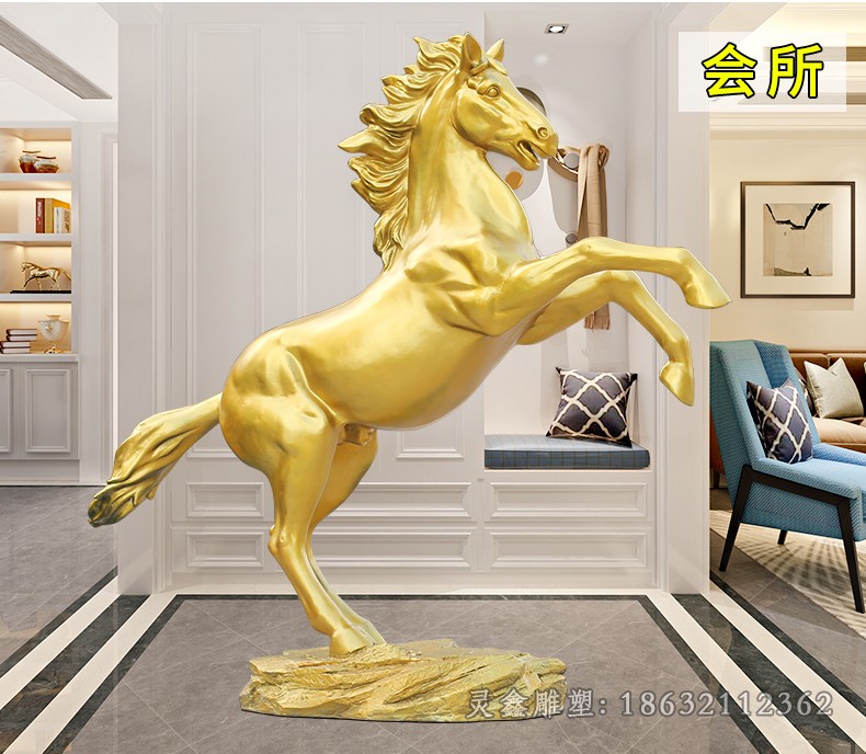 黄铜马景区动物铜雕