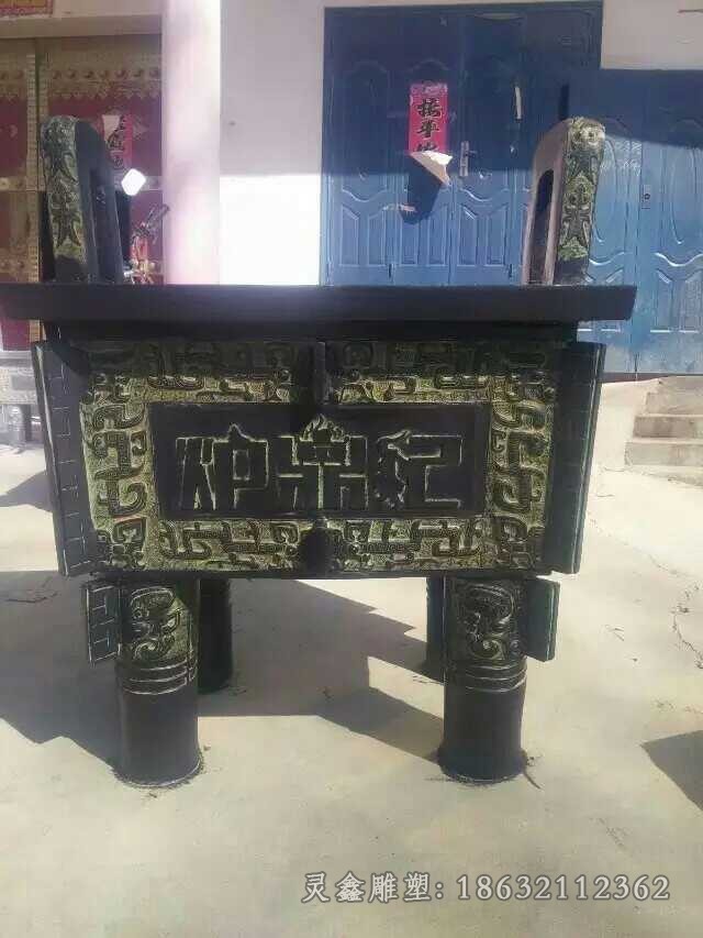 四足方鼎户外景观铜雕