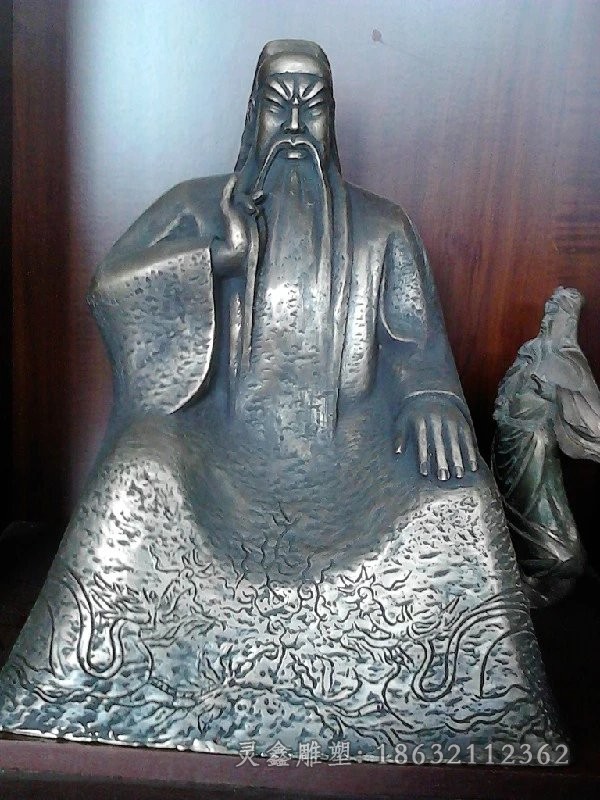 坐姿关公公园景观铜雕