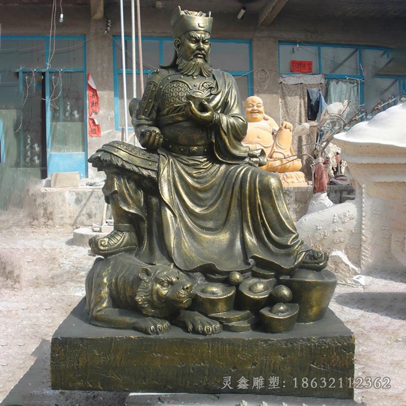 坐姿关公商场景观铜雕