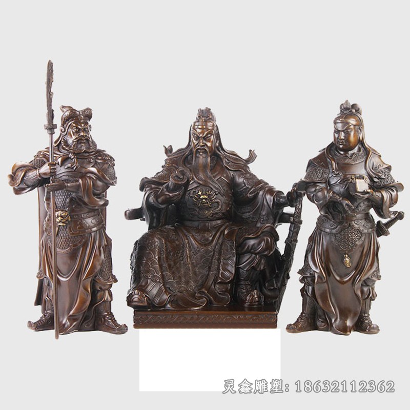 看书关公广场景观铜雕