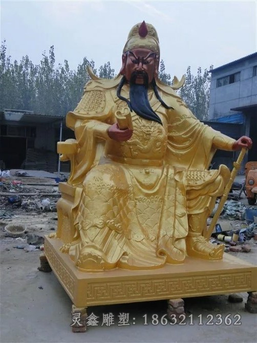 看书关公公园景观铜雕