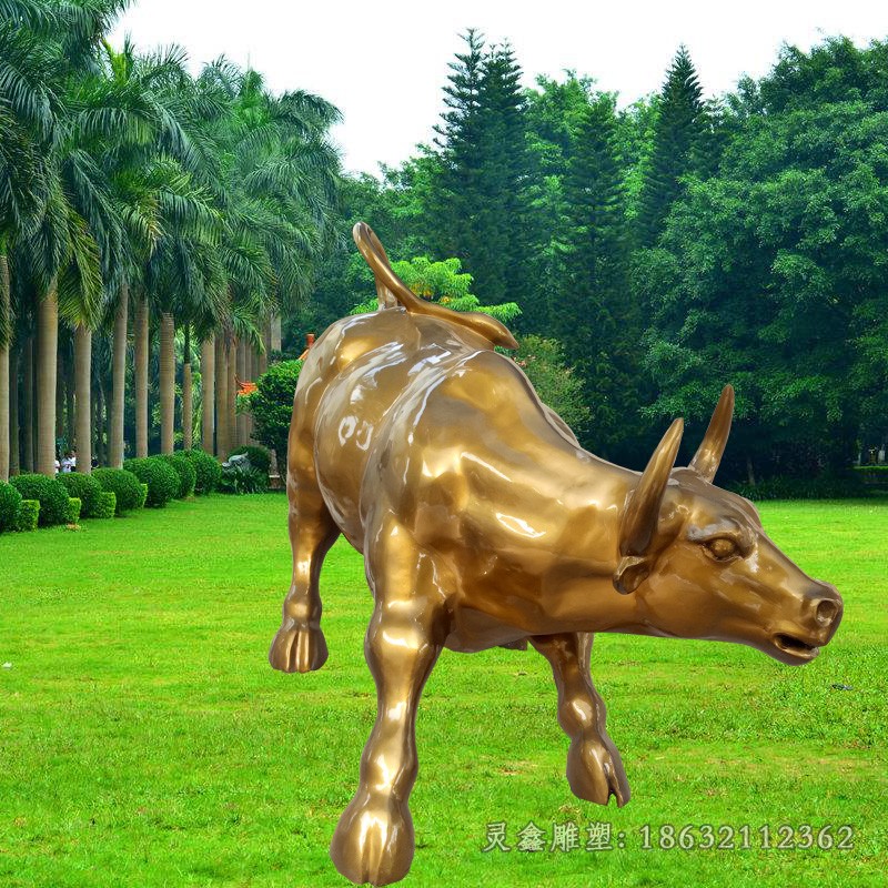 华尔街牛广场景观铜雕