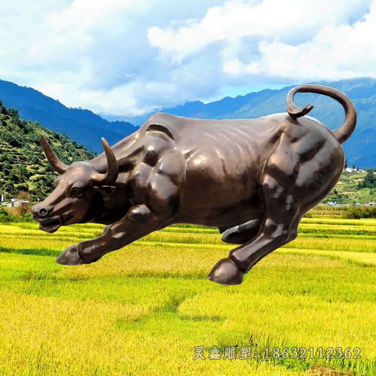 华尔街牛抽象景观铜雕