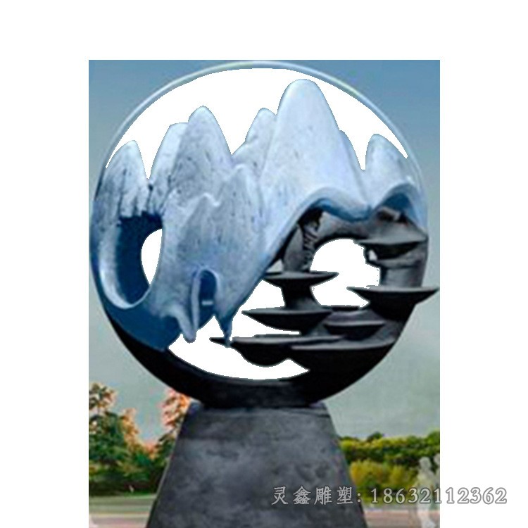 不锈钢镜面地球仪公园雕塑