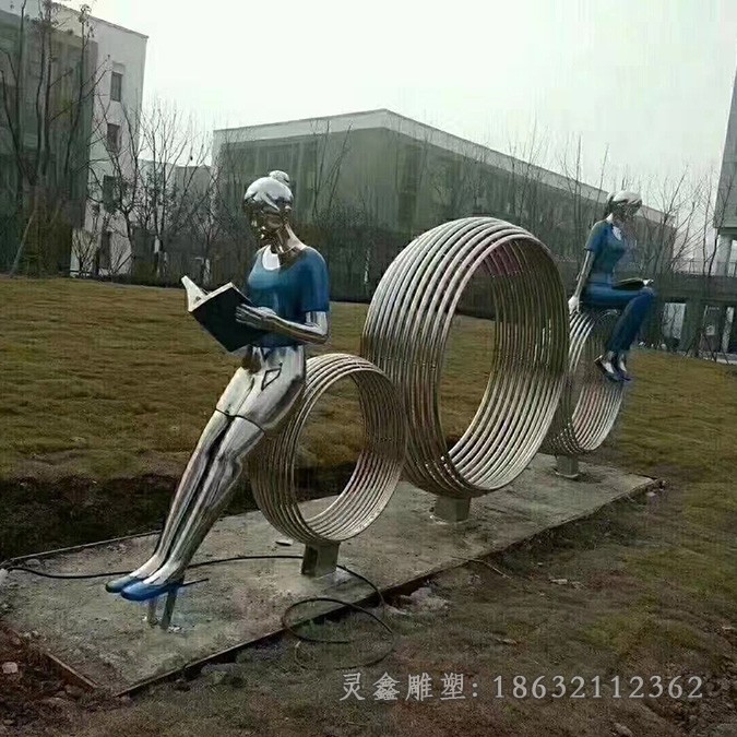 镜面圆环不锈钢城市雕塑