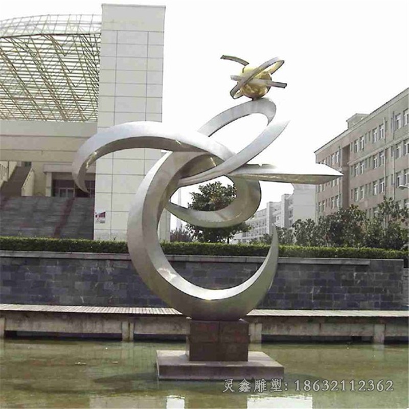 异形圆环广场不锈钢雕塑