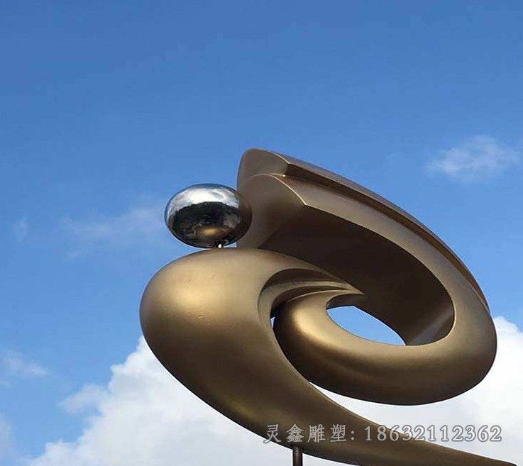 异形圆环校园不锈钢雕塑