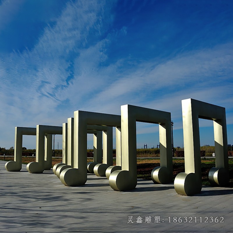 不锈钢音符校园景观雕塑