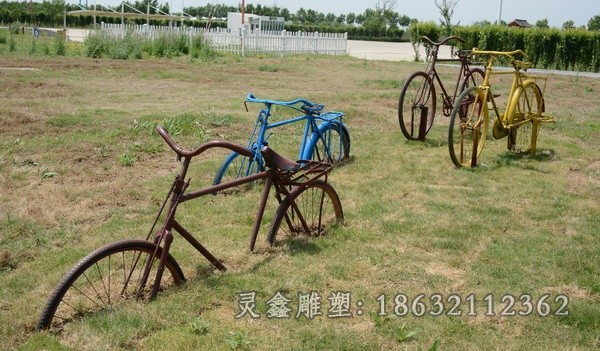 不锈钢抽象自行车广场雕塑