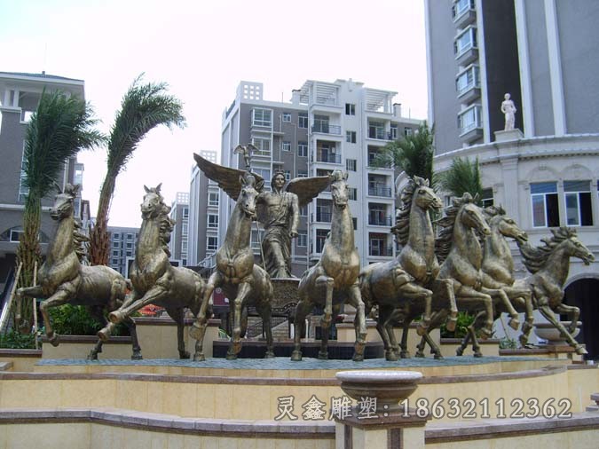 阿波罗战车别墅景观铜雕
