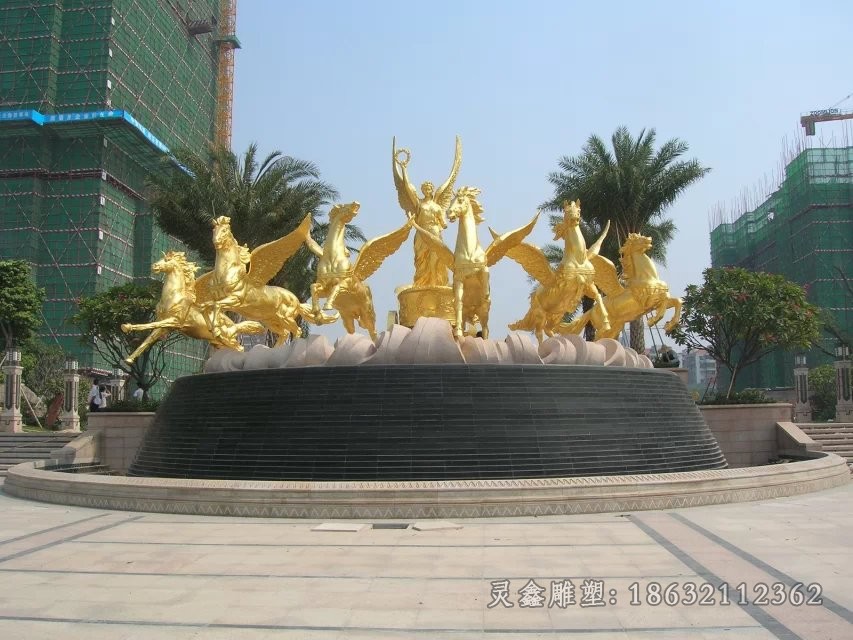 阿波罗战车街边景观铜雕
