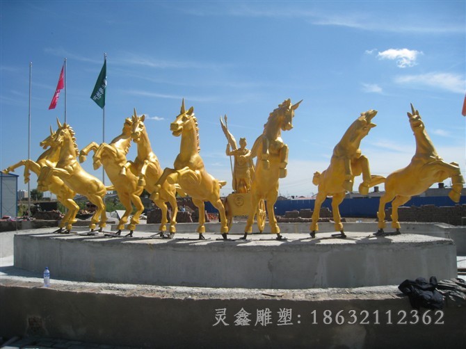 阿波罗战车商场标志铜雕