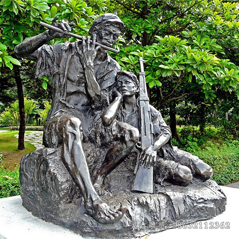 八路军革命人物标志铜雕