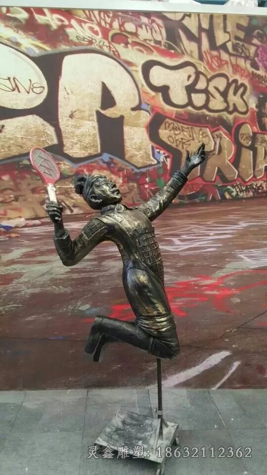 兵马俑抽象人物景观铜雕