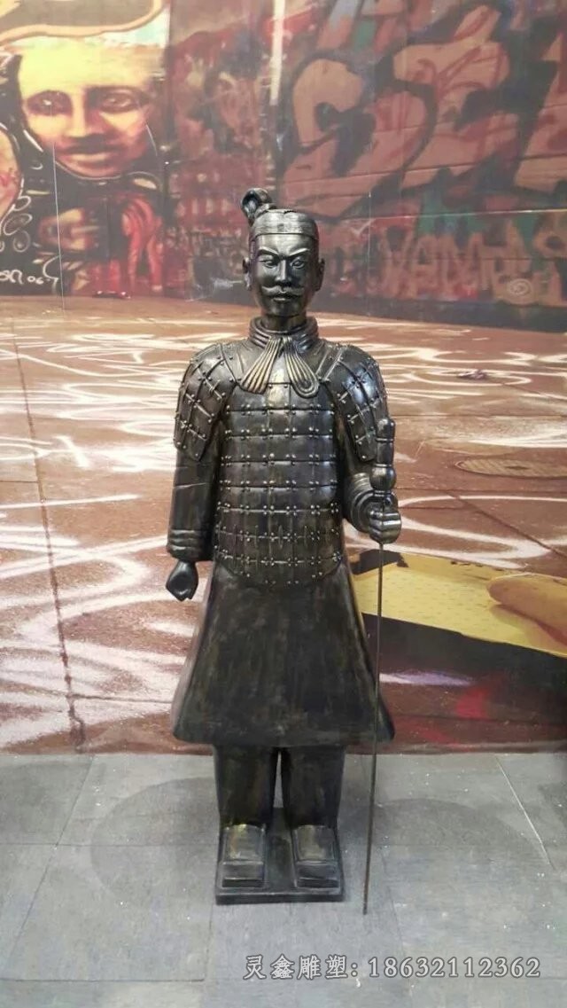 兵马俑人物景观铜雕