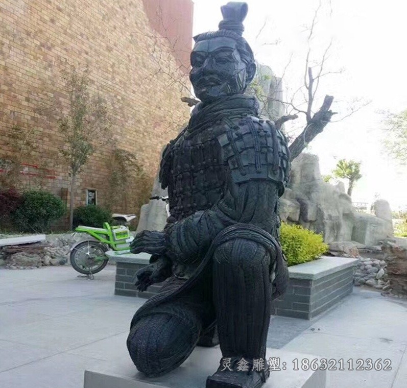 兵马俑人物标志景观铜雕
