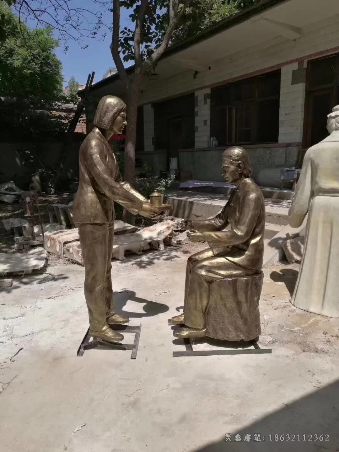 茶文化人物景观城市铜雕