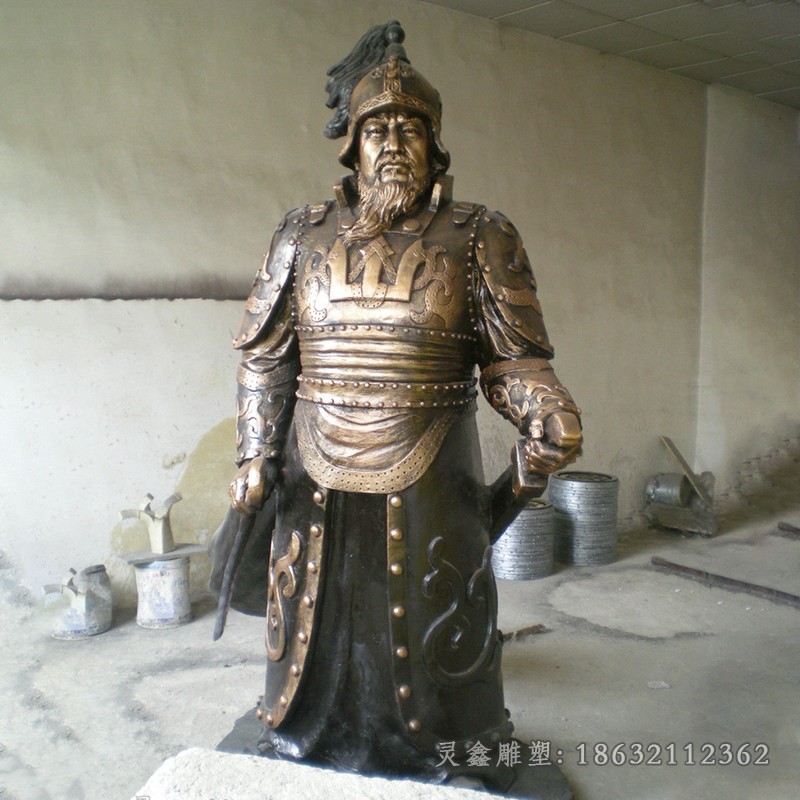 成吉思汗人物标志铜雕
