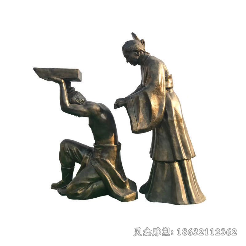 岳母刺字历史人物铜雕
