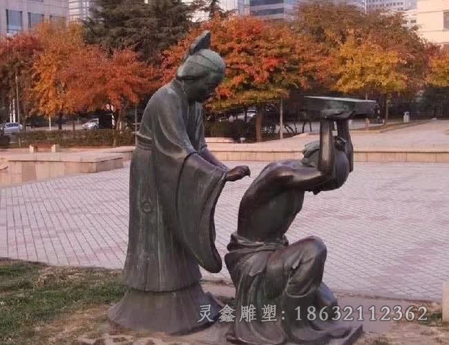 岳母刺字历史人物铜雕