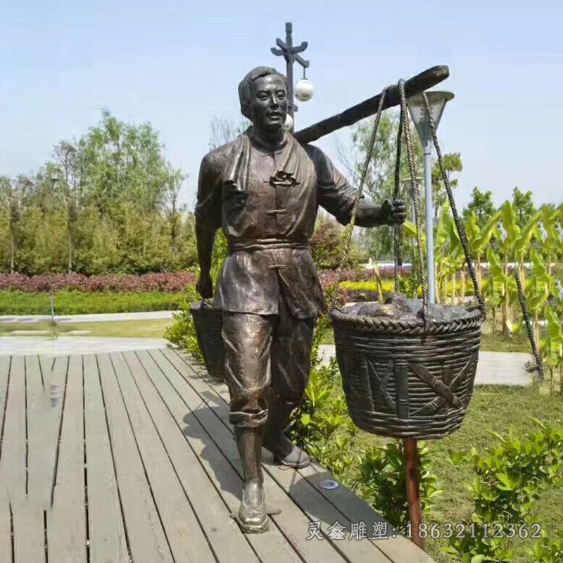 卖货郎人物景观铜雕