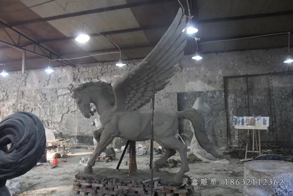 展翅马公园动物铜雕