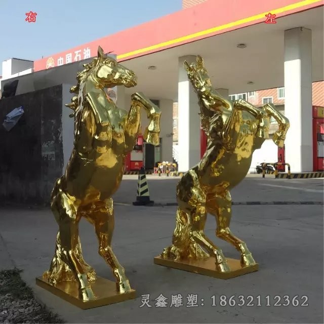 展翅马户外动物铜雕