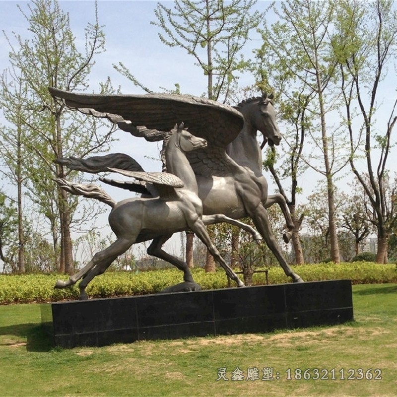 展翅马商场动物铜雕