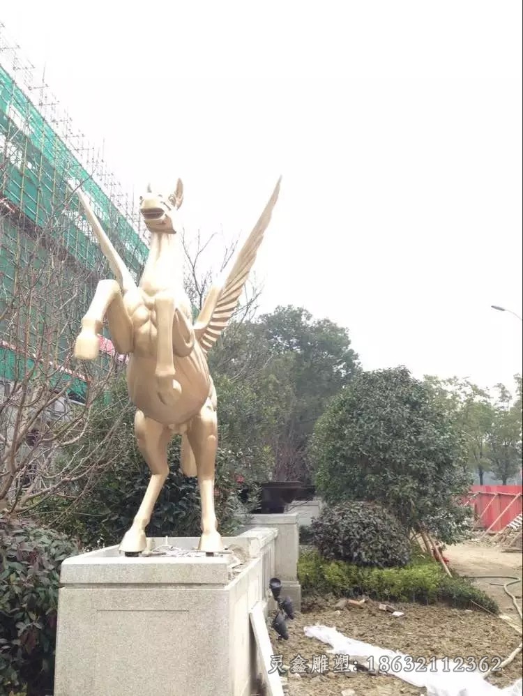 展翅马庭院景观铜雕