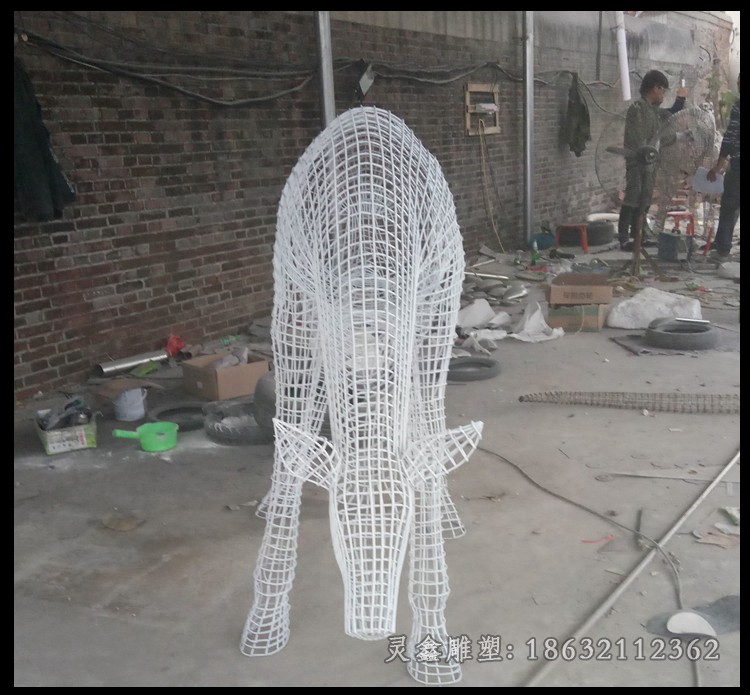 镂空鹿户外动物不锈钢雕塑