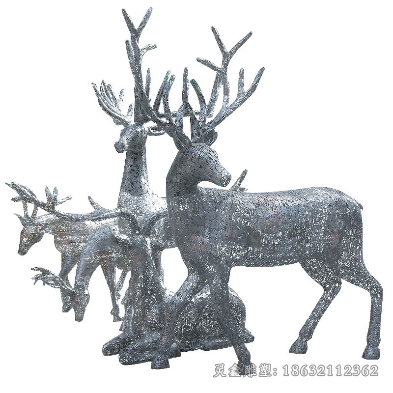 镂空鹿景区动物不锈钢雕塑