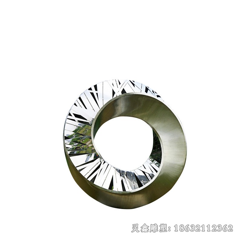 异形圆环不锈钢广场雕塑