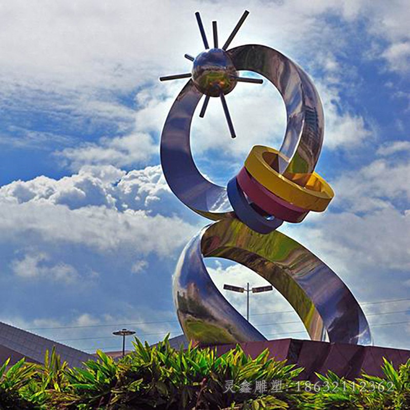 异形圆环不锈钢景区雕塑
