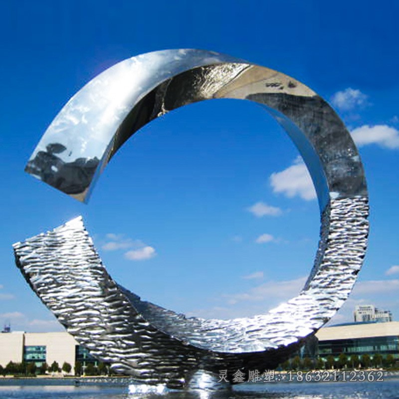 异形圆环不锈钢标志雕塑