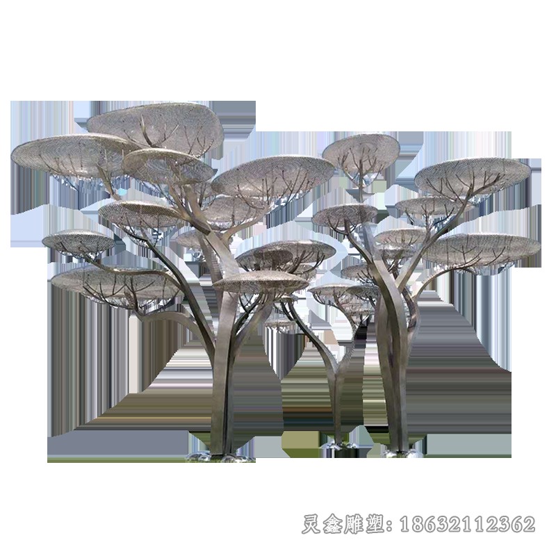 抽象蘑菇景观不锈钢雕塑